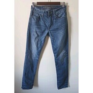 American Eagle Straight Leg Jeans Womens 28×32 Blue‎ Stretch Mid Rise Denim